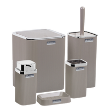 تحميل الصورة في عارض المعرض، طقم اكسسوارات حمام - طقم حمام ديكور 5 قطع (ستيلا) - إطار فضي