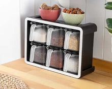 Load image into Gallery viewer, Kitchen Spice Rack - 6-Jar Seasoning Organizer - Spice Rack Organizer Wall Mount/Countertop, Seasoning Containers