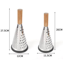 Load image into Gallery viewer, Graters - Stainless Steel Pyramid Grater - Grater With Long Wooden Handle
