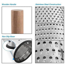 Load image into Gallery viewer, Graters - Stainless Steel Pyramid Grater - Grater With Long Wooden Handle