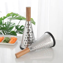 Load image into Gallery viewer, Graters - Stainless Steel Pyramid Grater - Grater With Long Wooden Handle