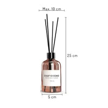 Load image into Gallery viewer, Gulf Orchid Reed Diffuser with dimensions on a white background