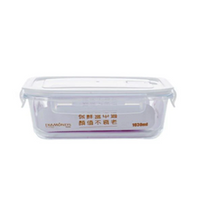 Load image into Gallery viewer, Glass Food Storage Container with Airtight Lid – Size 3 (1,030ml.) - Microwave-Safe Button