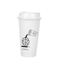 تحميل الصورة في عارض المعرض، Cups/Mugs/Jars/Jugs - Plastic Reusable Coffee Cup with Lid - Termo Cup - 473 ml. Travel Mug with brain graphic