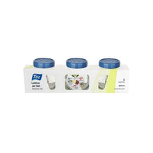 Load image into Gallery viewer, Cups/Mugs/Jars/Jugs - Glass Jar Set - 3 x 500 ml. - Tilted Glass Jar Set With Lids