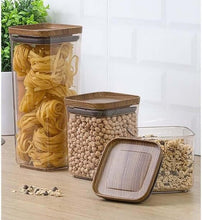 Load image into Gallery viewer, Food Storage Container Set - Airtight Acrylic 3 PCs (700, 900n& 1700 ml.) Square Tall Containers