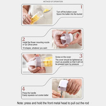 Load image into Gallery viewer, Cookie Press Gun Kit Set Stainless Steel Spritz Cookie Maker Machine for DIY Baking with 13 Discs and 6 Icing Decorating Nozzles for DIY Biscuit Maker and Decoration instructions