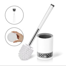 Load image into Gallery viewer, 3 In 1 Silicone Toilet Brush With Holder, Unbreakable Wall Mounted And Free Stand Sleek Toilet Cleaner Brush With Ventilated Drying Round Stand