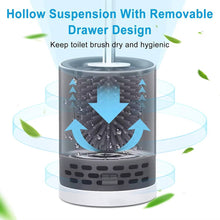 Load image into Gallery viewer, 3 In 1 Silicone Toilet Brush With Holder, Unbreakable Wall Mounted And Free Stand Sleek Toilet Cleaner Brush With Ventilated Drying Round Stand