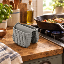تحميل الصورة في عارض المعرض، Mini Silicone Oven Mitts Pot Holders - 1 Pc Premium Silicone Tray Grabber in gray with non-slip texture.