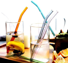Load image into Gallery viewer, Straws - Reusable Drinking Glass Straws For Drinks - Set of 4 + Brush