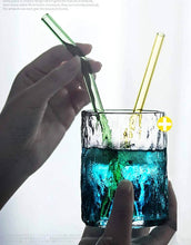 Load image into Gallery viewer, Straws - Reusable Drinking Glass Straws For Drinks - Set of 4 + Brush