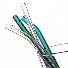 Load image into Gallery viewer, Straws - Reusable Drinking Glass Straws For Drinks - Set of 4 + Brush