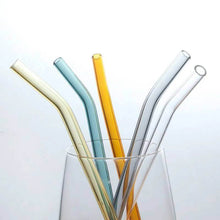 Load image into Gallery viewer, Straws - Reusable Drinking Glass Straws For Drinks - Set of 4 + Brush