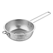 تحميل الصورة في عارض المعرض، 25.5cm Heavy-Duty Stainless Steel Colander | Long Handle Strainer & Fry Basket - Silver