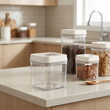 تحميل الصورة في عارض المعرض، Clear storage container with a white lid on a white background