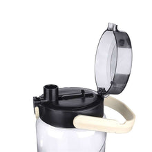 Load image into Gallery viewer, Bottles - Plastic Water Bottle - 1500 ml. Water Bottle with Airtight Lid & Handle showing the open lid and ergonomic handle.