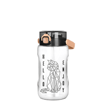 Load image into Gallery viewer, Bottles - Plastic Water Bottle - 1500 ml. Water Bottle with Airtight Lid & Handle featuring a geometric cat design.