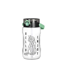 Load image into Gallery viewer, Bottles - Plastic Water Bottle - 1500 ml. Water Bottle with Airtight Lid & Handle - Clear design with a cat illustration.