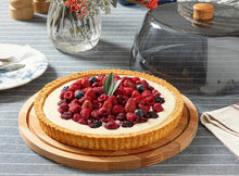 Load image into Gallery viewer, Elegant Wooden Cake Stand & Serving Platter with Acrylic Dome Lid - 29 cm Diameter