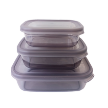 Load image into Gallery viewer, Food Storage Containers Set with Plastic Lid (3 Pcs - 1,200 ml., 670 ml., 400 ml.)