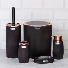 Load image into Gallery viewer, Bathroom Accessories Set - 5 Pcs Decor Bathroom Set (Striped) - Copper Frame