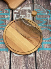 Load image into Gallery viewer, Elegant Wooden Cake Stand & Serving Platter with Acrylic Dome Lid - 29 cm Diameter