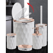 Load image into Gallery viewer, Bathroom Accessories Set - 5 Pcs Decor Bathroom Set (Diamond) - Copper Frame