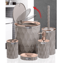 Load image into Gallery viewer, Bathroom Accessories Set - 5 Pcs Decor Bathroom Set (Diamond) - Copper Frame