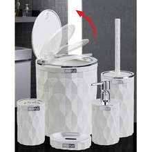 Load image into Gallery viewer, Bathroom Accessories Set - 5 Pcs Decor Bathroom Set (Diamond) - Silver Frame