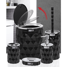 Load image into Gallery viewer, Bathroom Accessories Set - 5 Pcs Decor Bathroom Set (Diamond) - Silver Frame