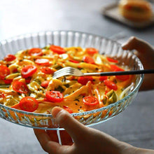 تحميل الصورة في عارض المعرض، طقم طبق خبز زجاجي للفرن مكون من 2 - صينية خزفية دائرية لللازانيا والتارت والكعك.