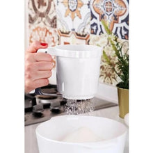 Load image into Gallery viewer, Sieves - Plastic Flour Sifter - Baking Sifter with Handle - 400 ml. Flour Sieve with Hand Press