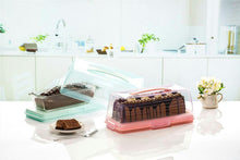 Load image into Gallery viewer, Food/Cake Holder - Rectangular Portable Baton Cake Carrier - Cake Box Comes With Handle