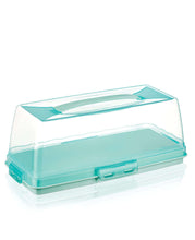 Load image into Gallery viewer, Food/Cake Holder - Rectangular Portable Baton Cake Carrier - Cake Box Comes With Handle
