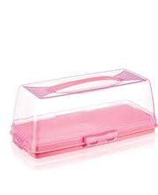 Load image into Gallery viewer, Food/Cake Holder - Rectangular Portable Baton Cake Carrier - Cake Box Comes With Handle