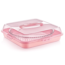 Load image into Gallery viewer, Food/Cake Holder - Square Portable Pasta / Pastery Carrier - Cake Box Comes With Handle