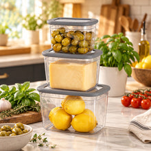 تحميل الصورة في عارض المعرض، Food Storage Containers Set with Plastic Lid (3 Pcs - 2,300 ml., 1,300 ml., 800 ml.)