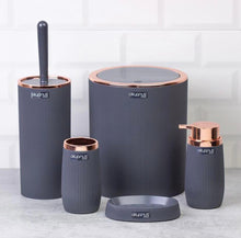Load image into Gallery viewer, Bathroom Accessories Set - 5 Pcs Decor Bathroom Set (Striped) - Copper Frame