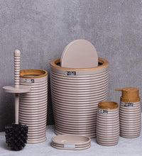 تحميل الصورة في عارض المعرض، طقم اكسسوار حمام 5 قطع ديكور حمام (Elegance) - اوشن هوم كوليكشن - اطار خشبى