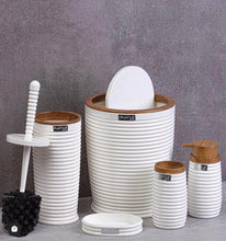 تحميل الصورة في عارض المعرض، طقم اكسسوار حمام 5 قطع ديكور حمام (Elegance) - اوشن هوم كوليكشن - اطار خشبى