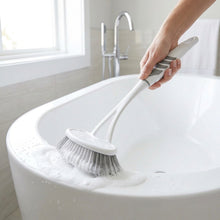 Load image into Gallery viewer, White kitchen brush with bristle head on a white background