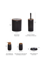 Load image into Gallery viewer, Bathroom Accessories Set - 5 Pcs Decor Bathroom Set (Striped) - Wooden Frame