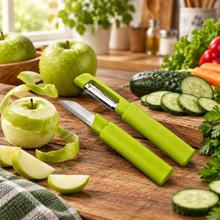تحميل الصورة في عارض المعرض، Peelers - Dual function Peeler & Knife - 2 in 1 Vegetable & Fruit Peeler