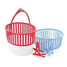 Load image into Gallery viewer, Plastic Clothespins with Basket - Laundry Pegs Basket with 40 Clip - Accordion Peg Basket