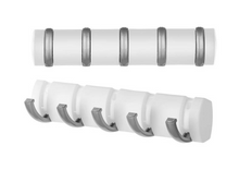 Load image into Gallery viewer, Plastic Self Adhesive Hook Rack/Organizer for Kitchen Or Bathroom - 5 Hooks