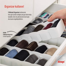 Load image into Gallery viewer, Plastic Storage Organizer with 5 Compartments - Large size - (15.3 x 31 x 8 cm)