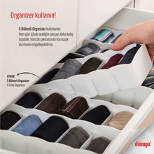 تحميل الصورة في عارض المعرض، Plastic Storage Organizer with 5 Compartments - Large size - (15.3 x 31 x 8 cm)