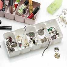 Load image into Gallery viewer, Makeup, Jewelry & accessories Organizers - Plastic Storage Organizer with 5 Compartments - Small size - (10.5 x 27.5 x 6.5 cm)