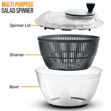 Load image into Gallery viewer, Large Salad Spinner - Vegetables Drainer & Colander - 4.7 Liter Salad Dryer